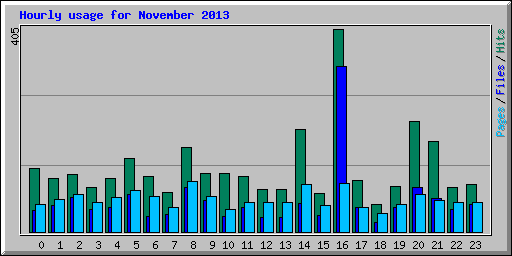 Hourly usage for November 2013