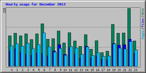 Hourly usage for December 2013