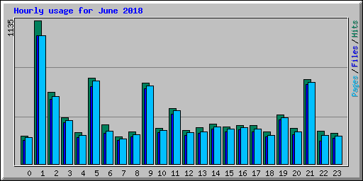 Hourly usage for June 2018